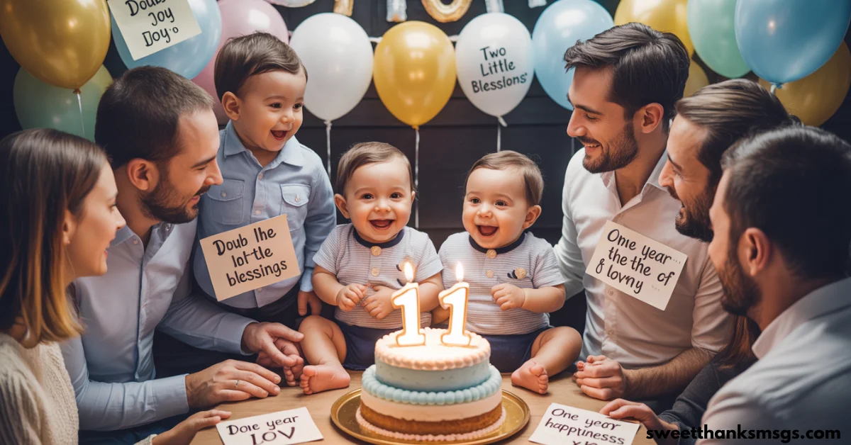 First Birthday Wishes for Twin Baby Boys