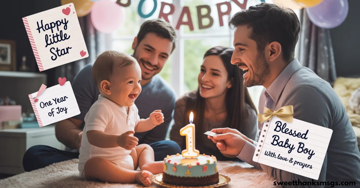 Emotional Baby Boy 1st Birthday Wishes for Friend’s Son