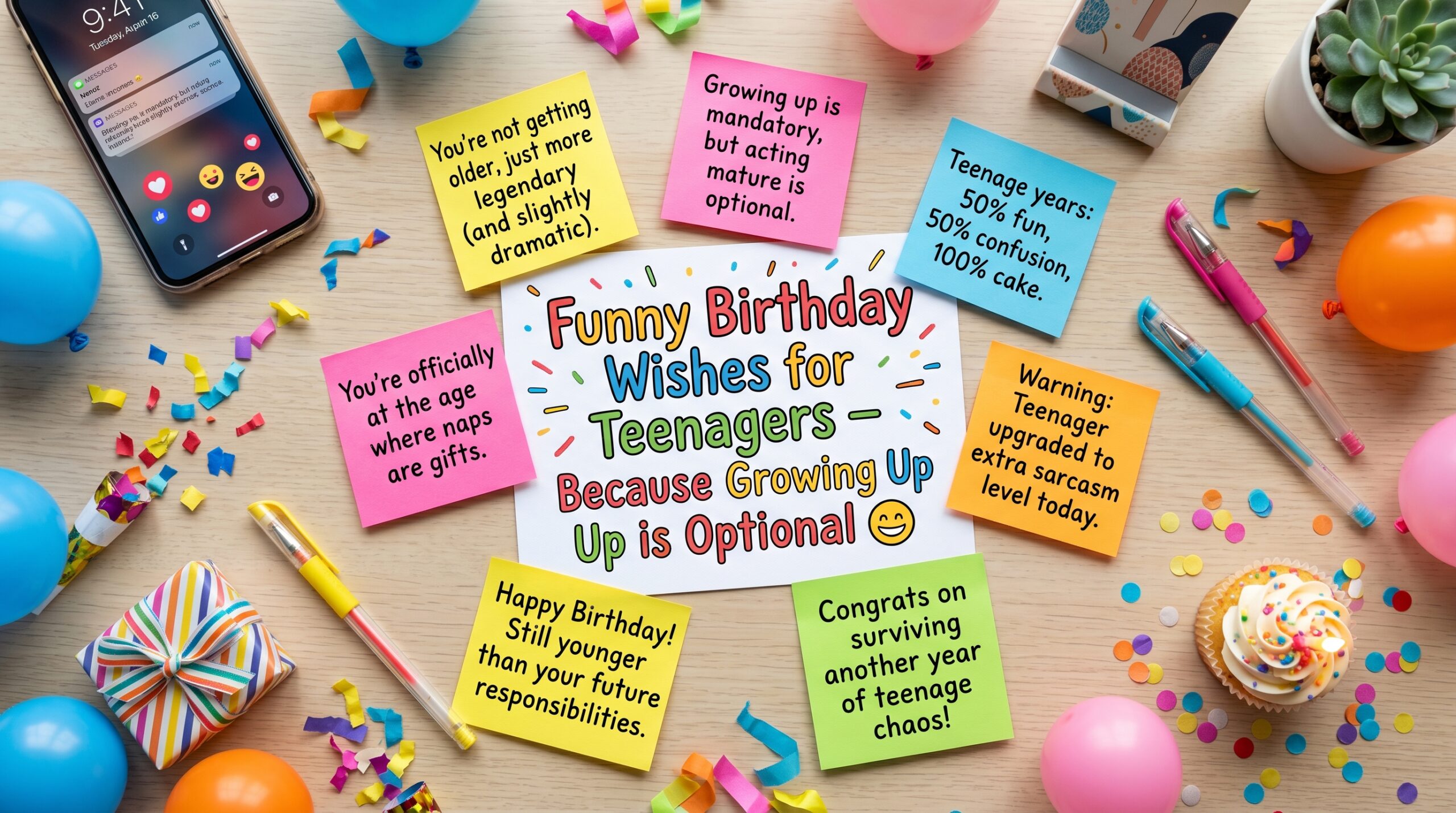 Funny Birthday Wishes for Teenagers