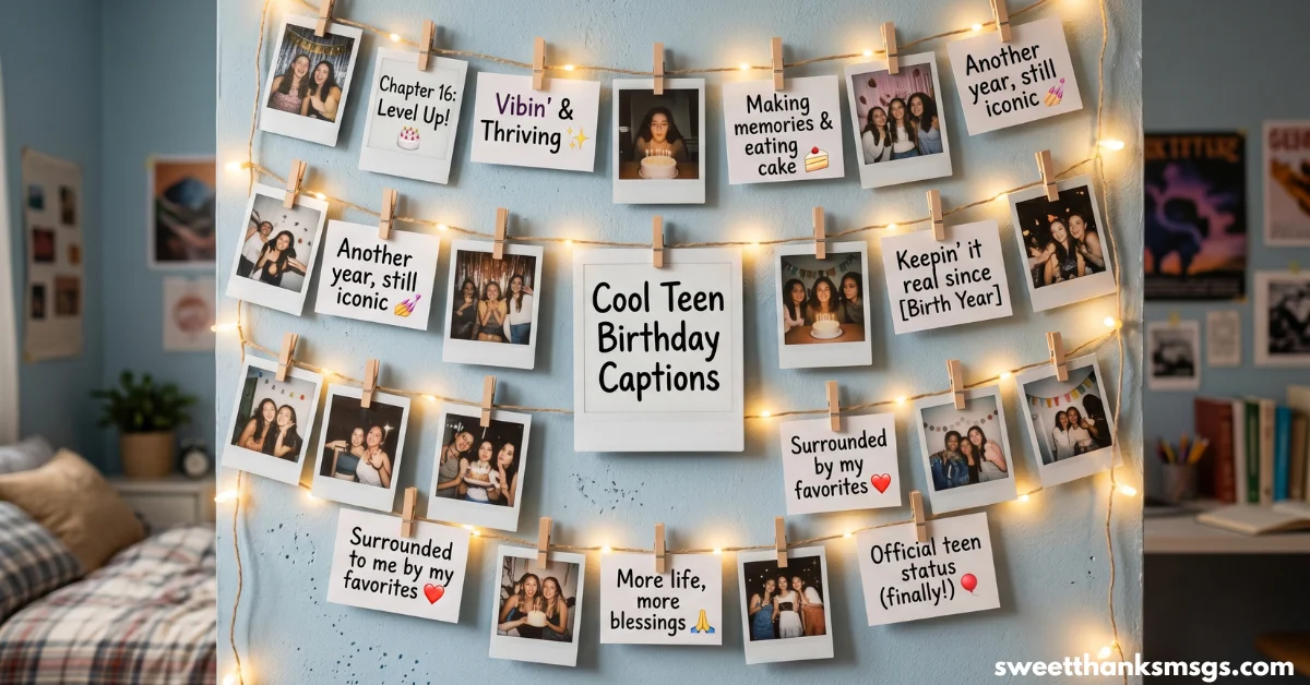 Trendy Birthday Captions for Teenage Social Media Posts