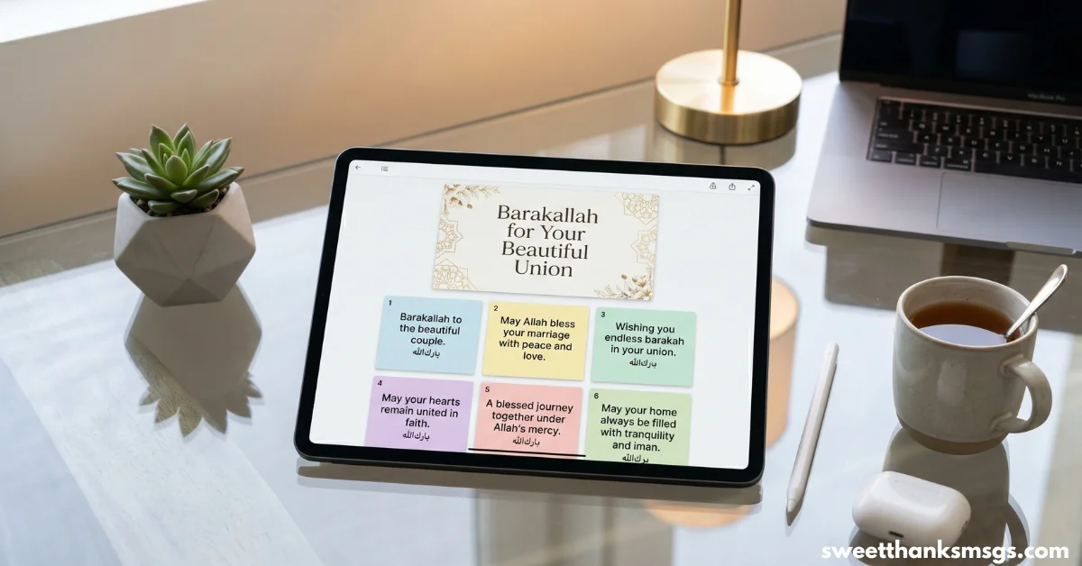 Short Islamic Wedding Wishes Barakallah