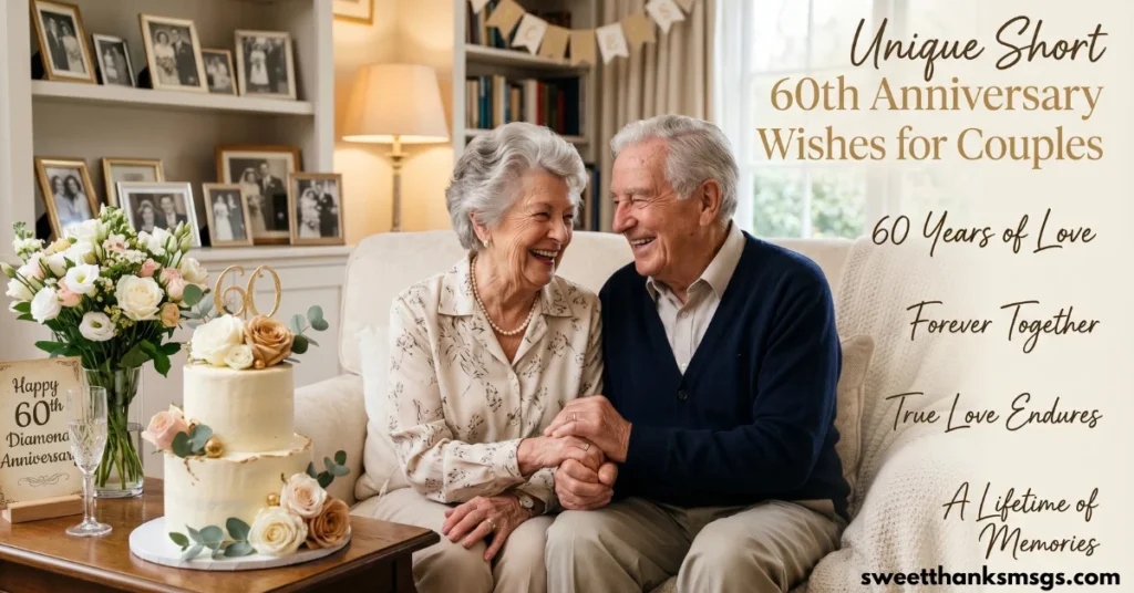 Unique Short 60th Anniversary Wishes for Couples