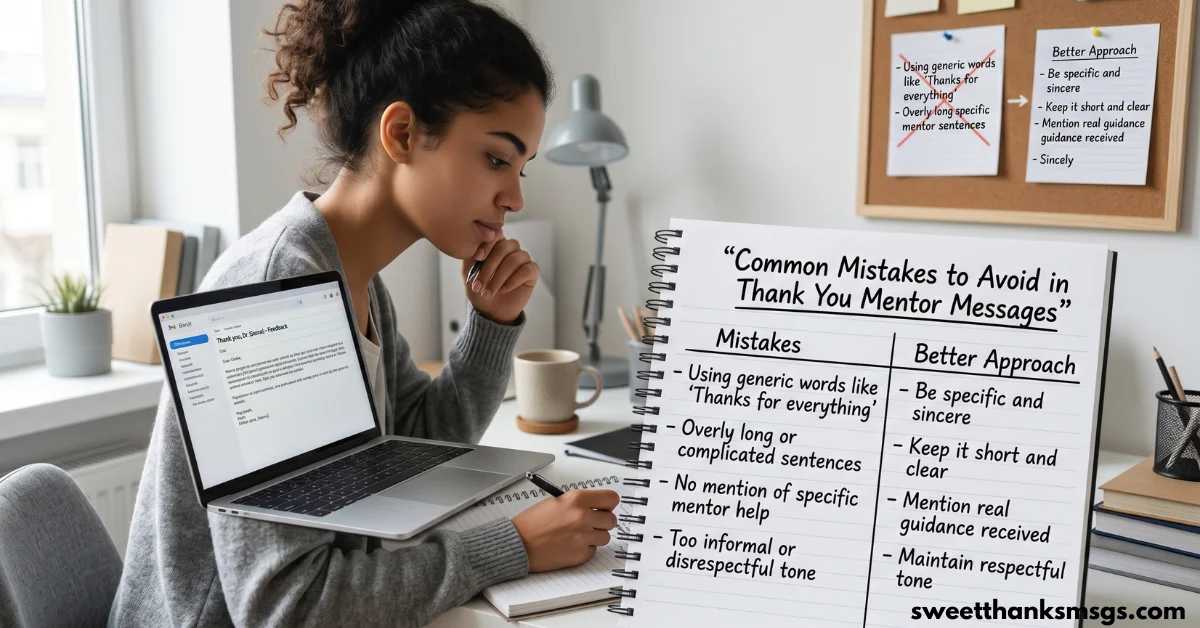 Common Mistakes to Avoid in Thank You Mentor Messages
