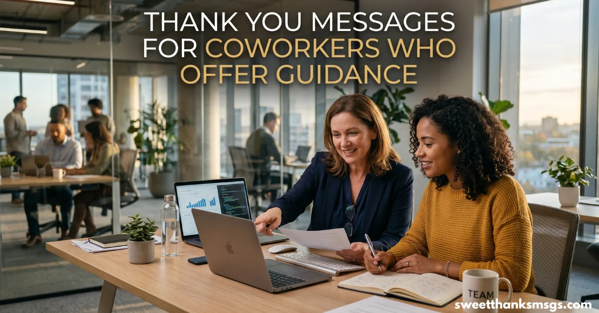 Thank You Messages for Coworkers Who Offer Guidance