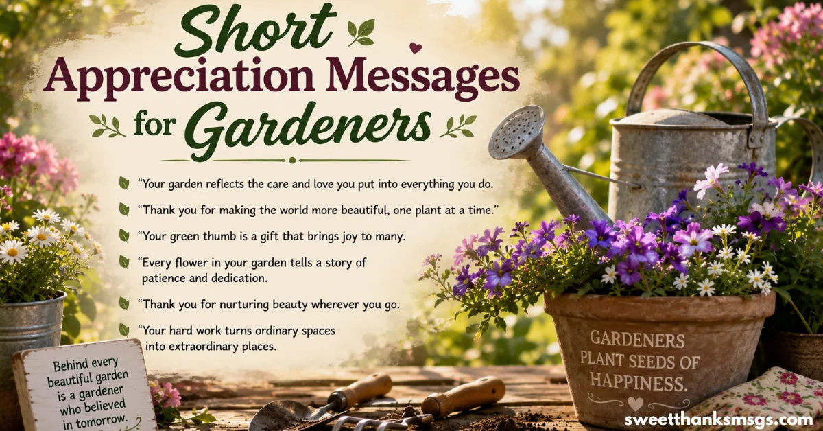 Short Appreciation Messages for Gardeners