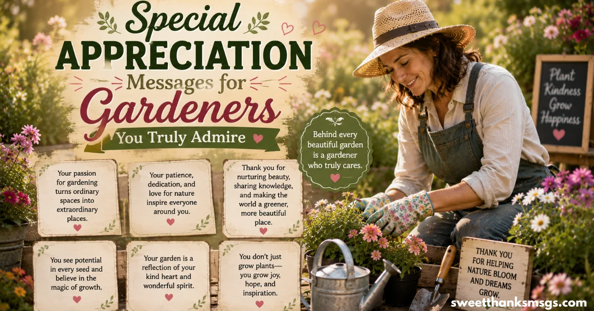 Special Appreciation Messages for Gardeners You Truly Admire
