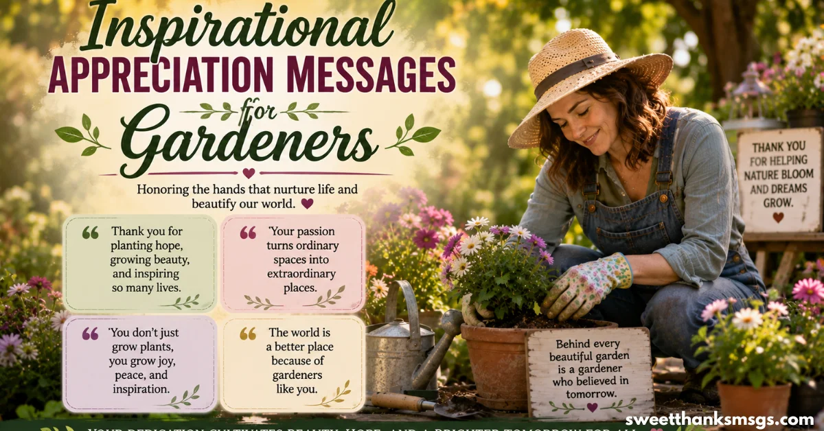Inspirational Appreciation Messages for Gardeners