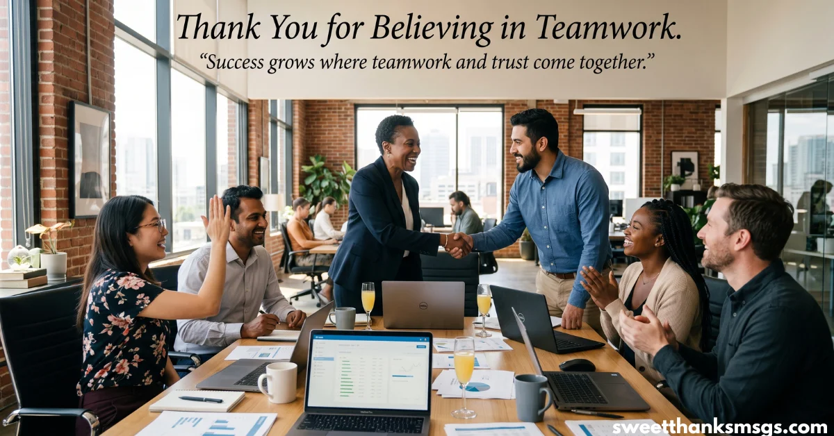 30 Best Thank You Messages for Boss to Show Appreciation 25.Thank You for Believing in Teamwork
