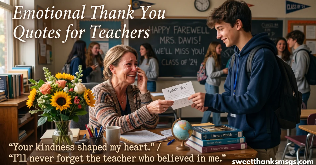 Emotional Thank You Quotes for Teachers