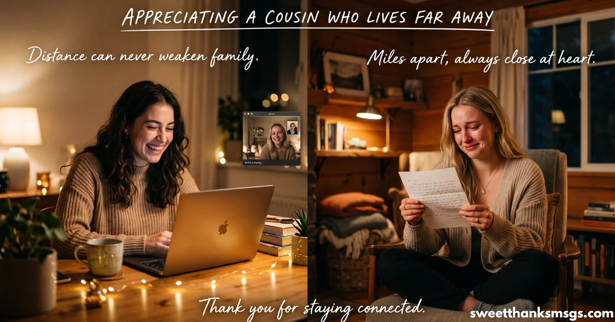 85 Special Thank You Messages for Cousin Appreciating a Cousin Who Lives Far Away