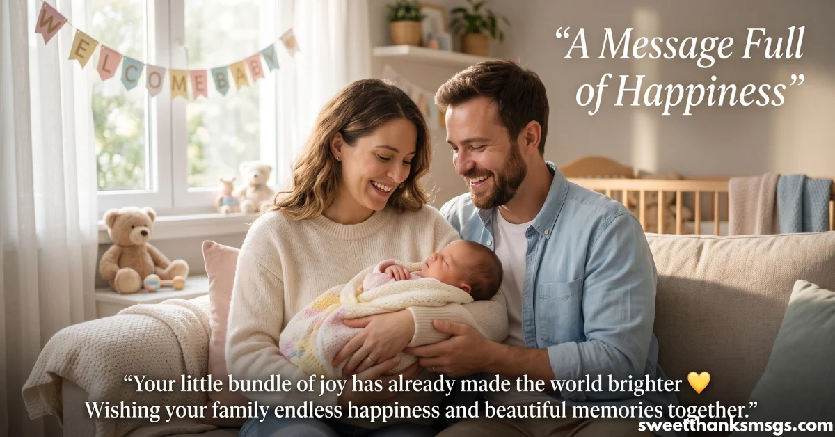 20 Beautiful Newborn Baby Wishes Full of Love 5. A Message Full of Happiness