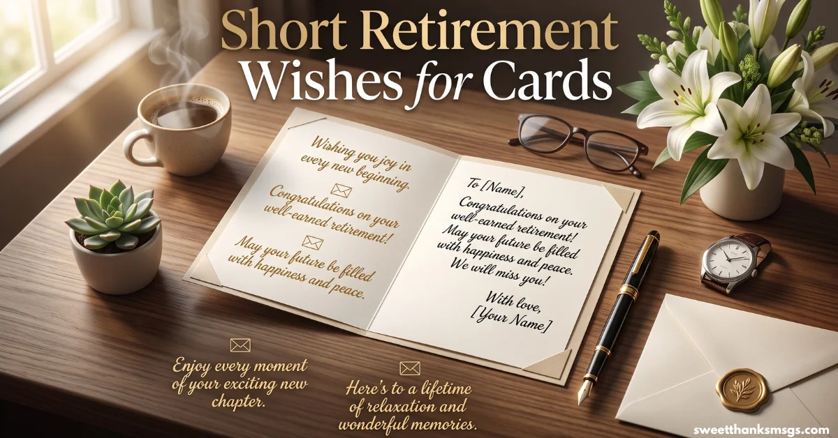 Short Retirement Wishes for Cards