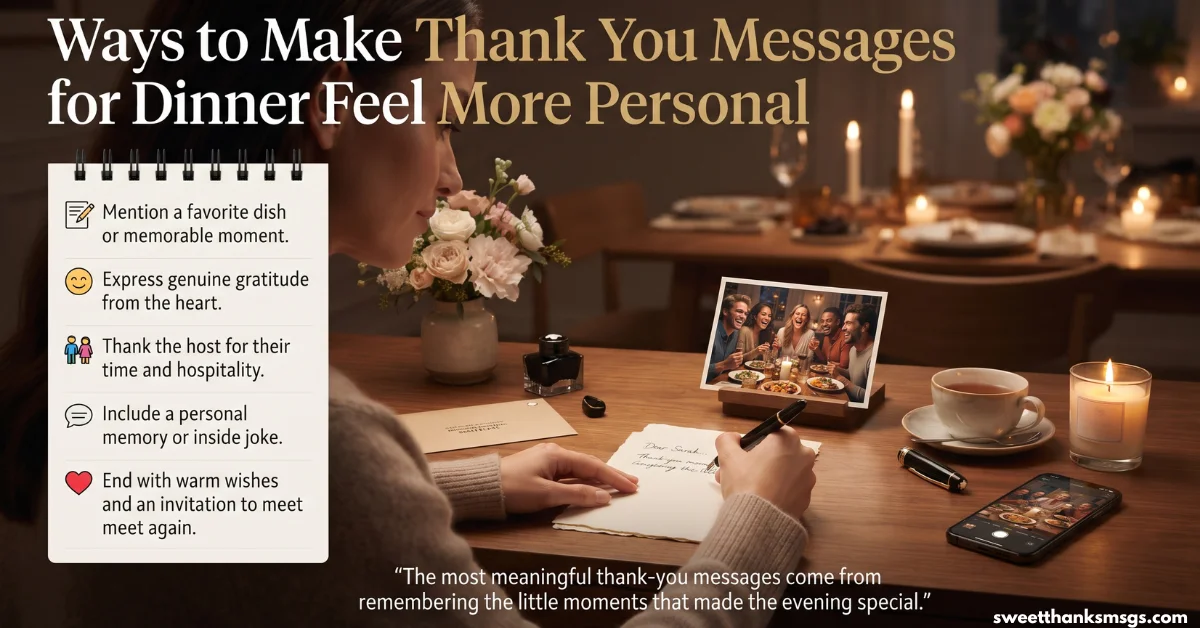 60 Heartfelt Thank You Messages for Dinner That Impress Ways to Make Thank You Messages for Dinner Feel More Personal