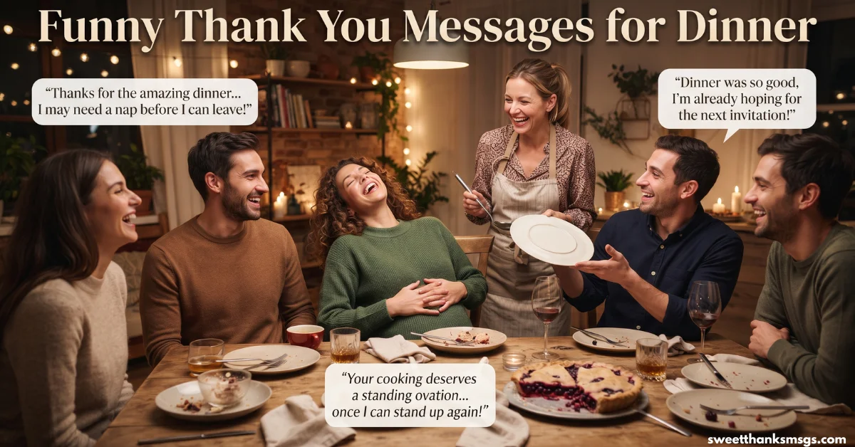 60 Heartfelt Thank You Messages for Dinner That Impress Funny Thank You Messages for Dinner