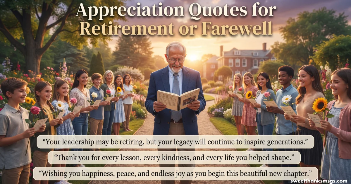 Appreciation Quotes for Retirement or Farewell