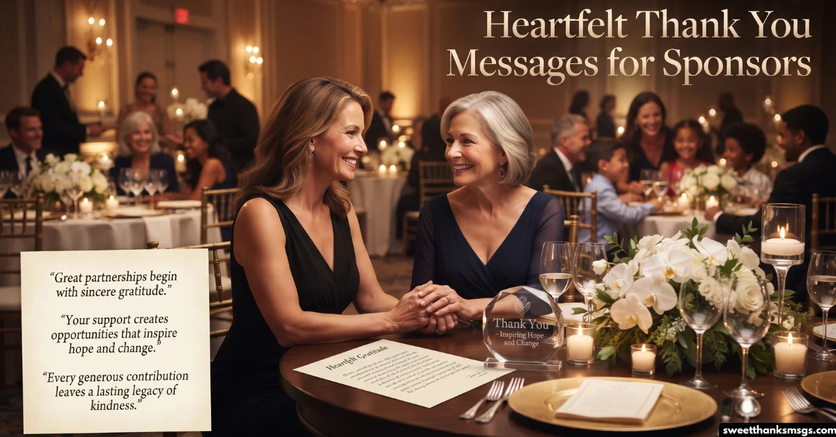 Heartfelt Thank You Messages for Sponsors