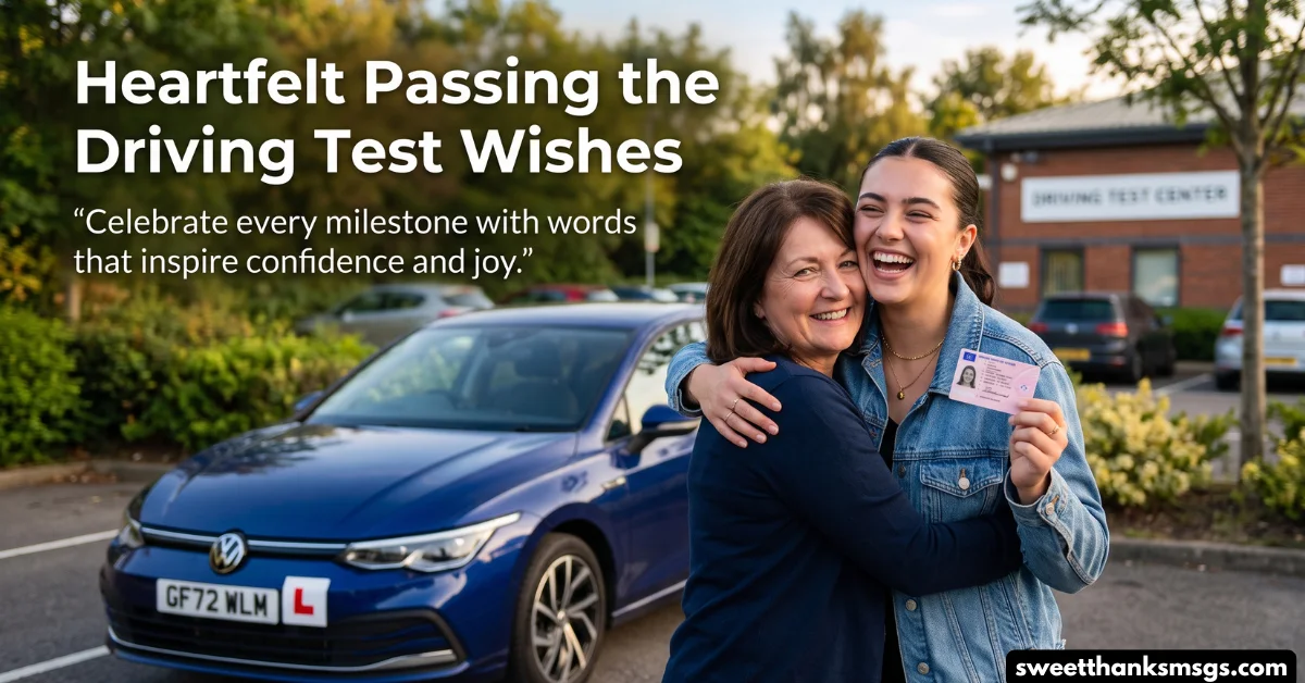 Heartfelt Passing the Driving Test Wishes