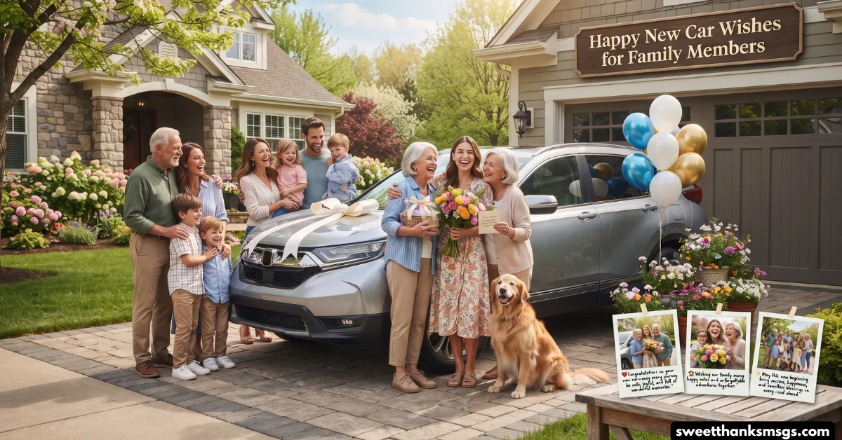 Happy New Car Wishes for Family Members