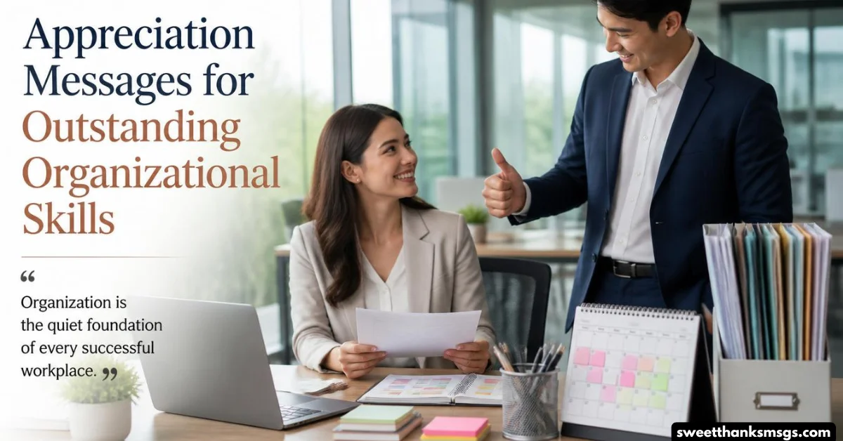 Appreciation Messages for Outstanding Organizational Skills