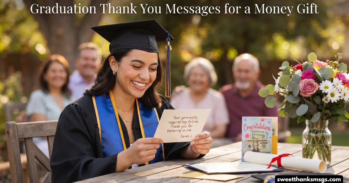 Graduation Thank You Messages for a Money Gift