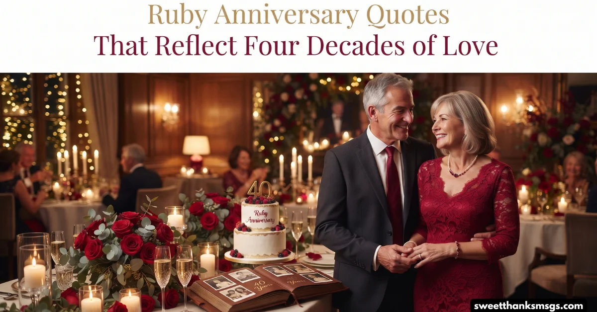 Ruby Anniversary Quotes That Reflect Four Decades of Love
