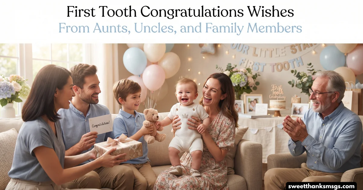 First Tooth Congratulations Wishes From Aunts, Uncles, and Family Members